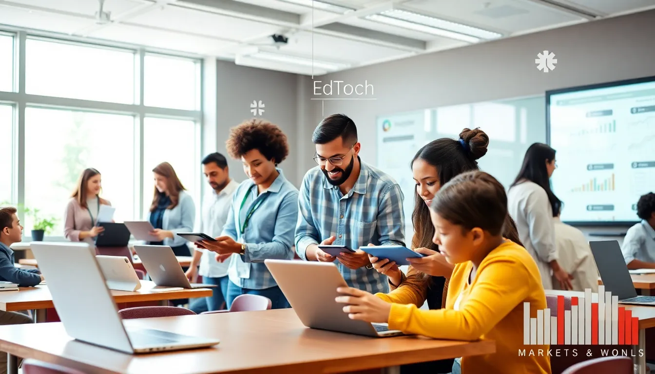 diverse educators and students engaged in modern, interactive learning.